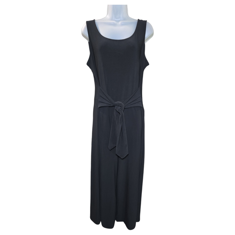 White House Black Market LG NWT Black Sleeveless Crop Tie Waist Jumpsuit WHBM